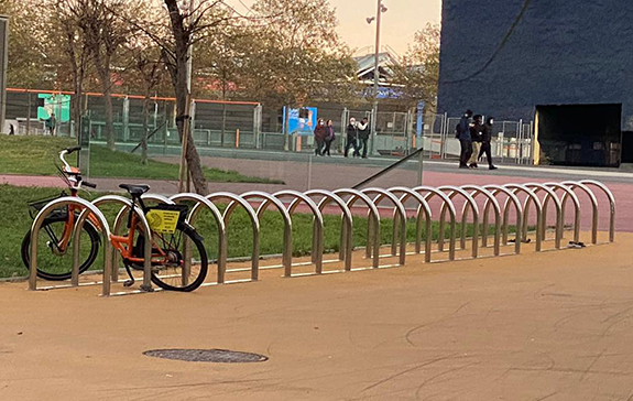 bicycle parking arra set installed