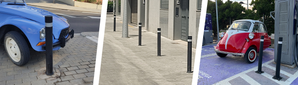 semiflexible bollards a-eco installed
