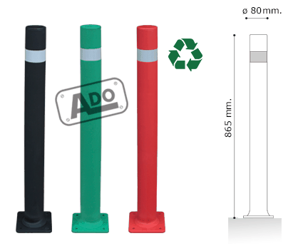 a flex &oslash;80 with plate flexble bollards models 