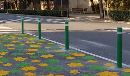 semiflexible a-eco bollards installed semiflexible a-eco bollards installed