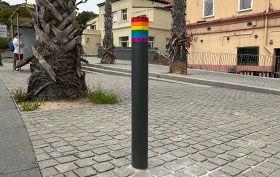 fixed flag bollards installed