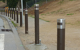 installation of removable urban bollards lower key
