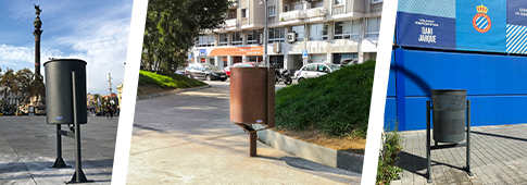 iron litter bins installed