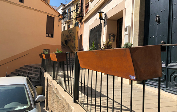 balcony planters corten steel 