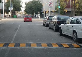 rubber speed bumps installed