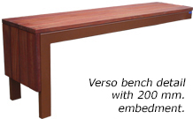 bench verso detail