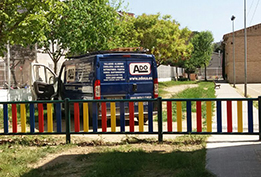colored metal fences park