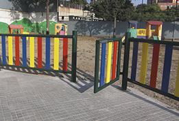 colored metal fences park